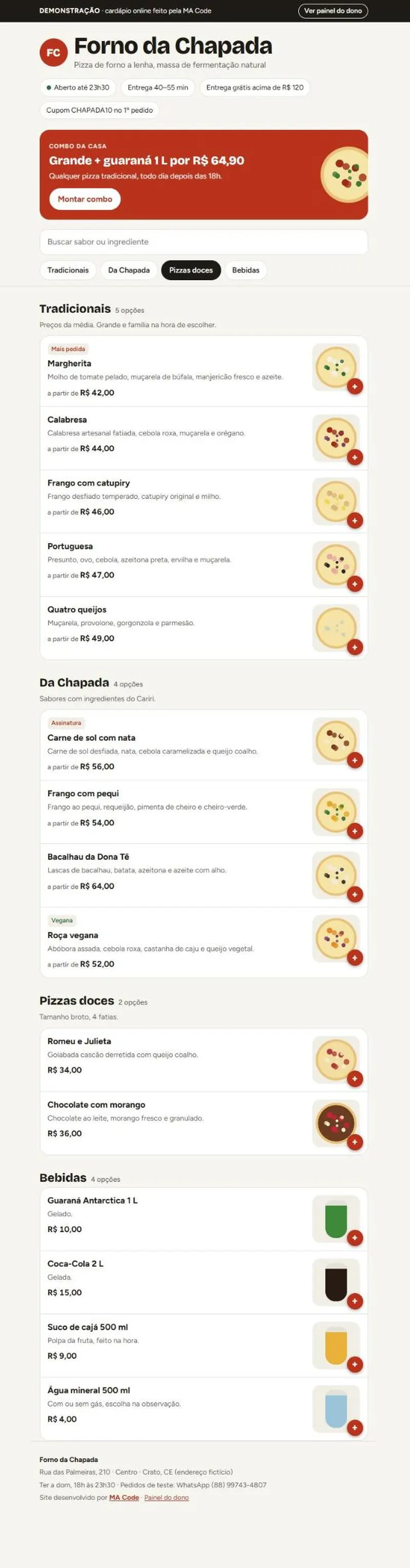 Demonstração Forno da Chapada, página inteira