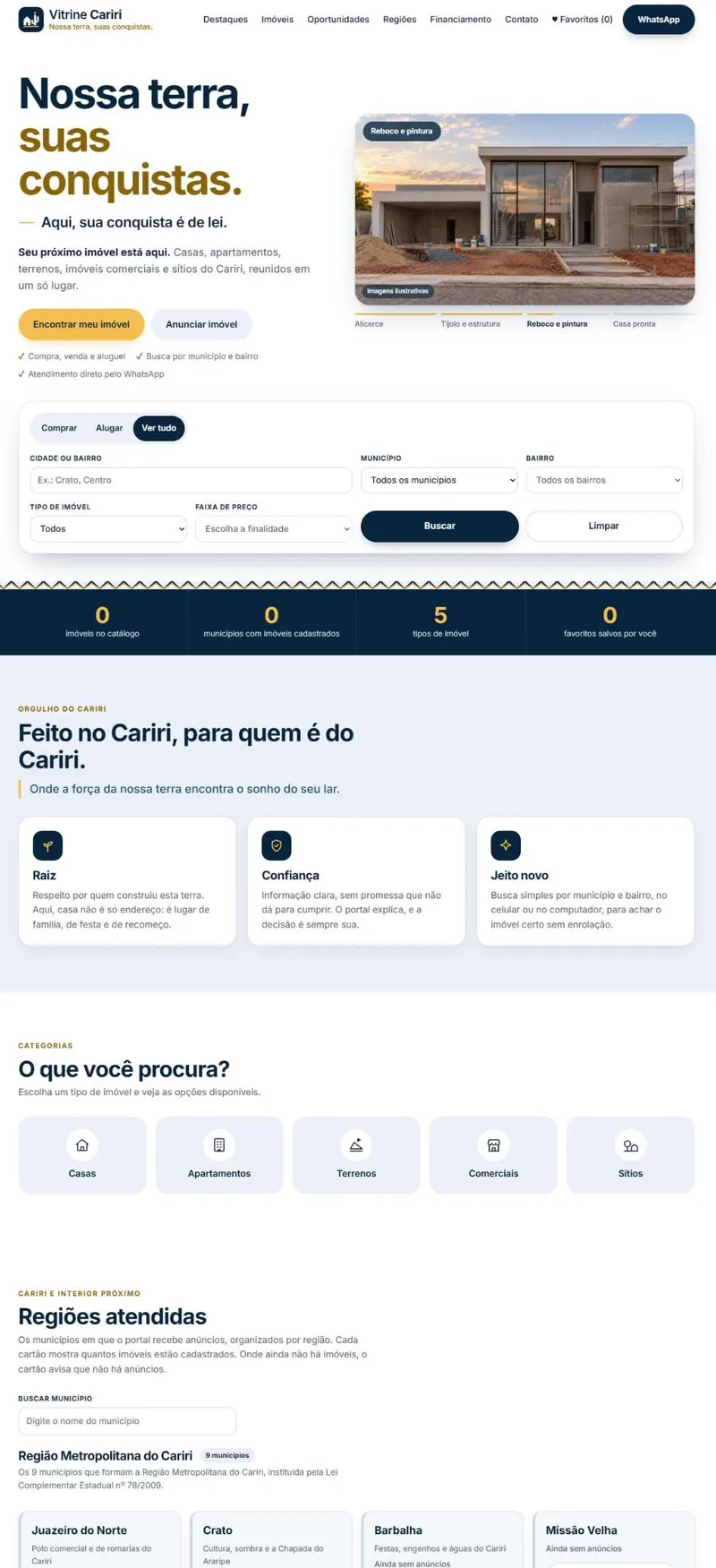 Site Vitrine Cariri, página inteira